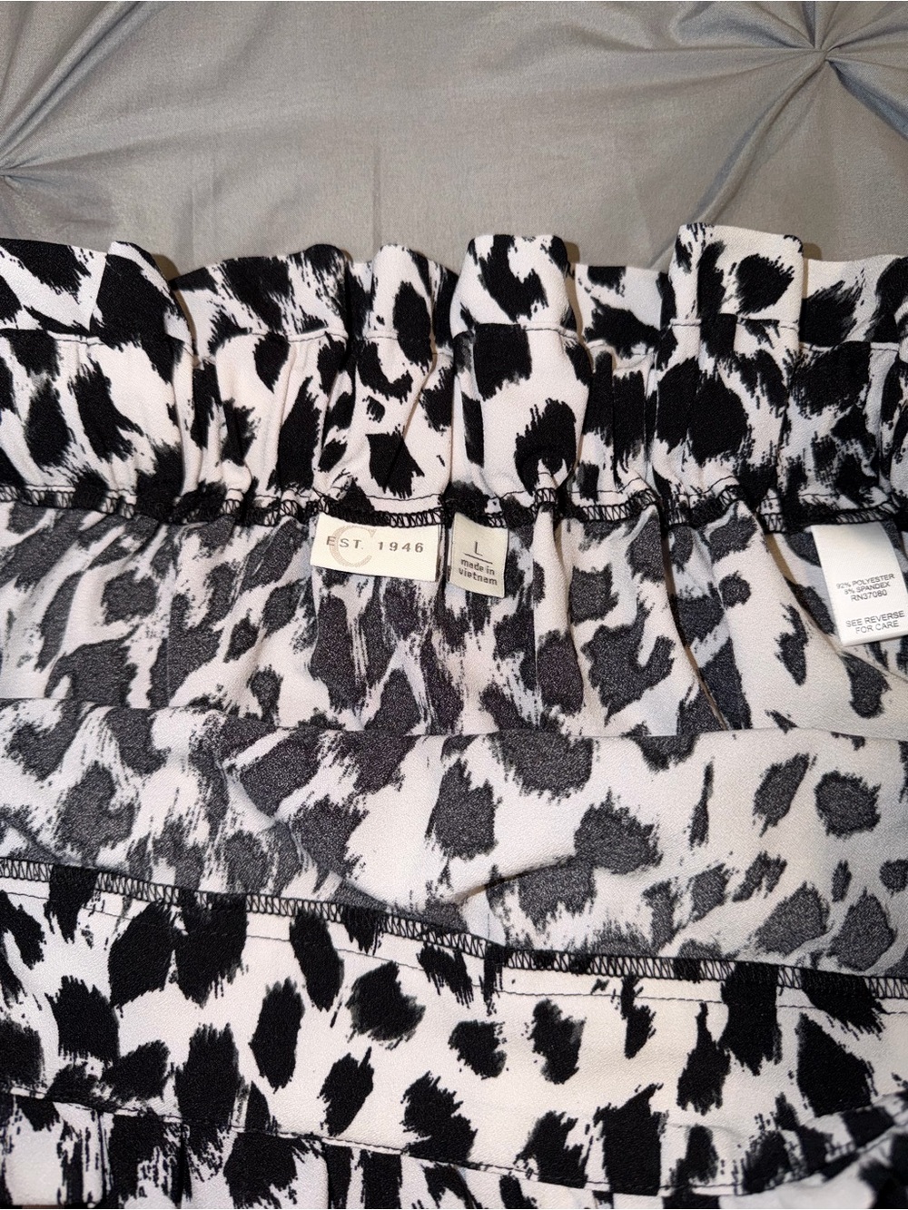 Leopard Print Midi Skirt in Black & White - Picture 6 of 6